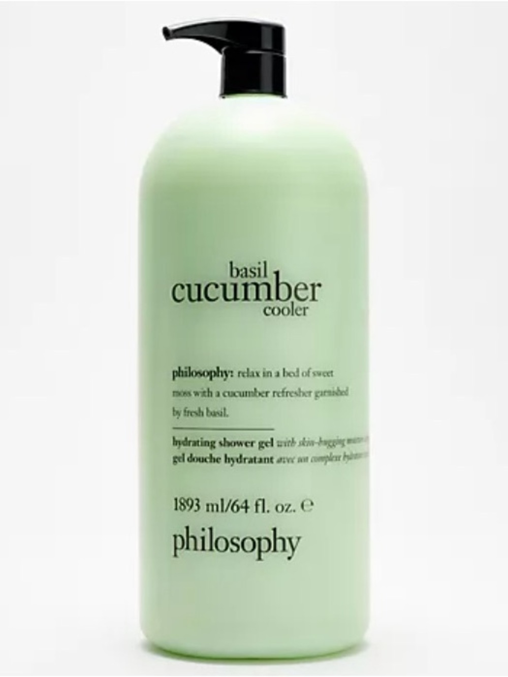 philosophy 64oz mega summertime fun shower gel, Basil Cucumber Cooler - New
